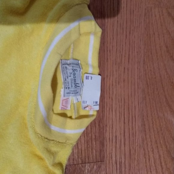 Fun NWT Vintage Yellow Terry Short Sleeve-L - Picture 4 of 4
